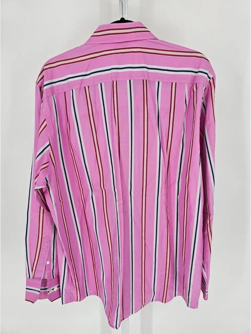 Banana Republic Mens Sz L Long Sleeve Button Up Dress Shirt Pink Striped